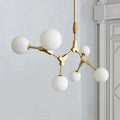 Scandinavian Glass & Iron Chandelier, 6/8 Lights for Modern Bedrooms