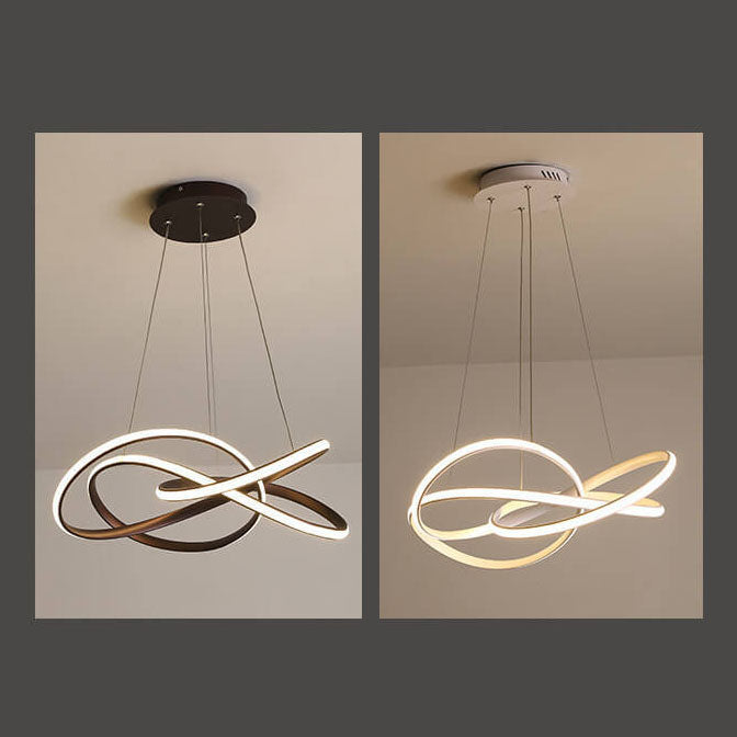 Modern White Aluminum Acrylic LED Chandelier for Living Room Decor