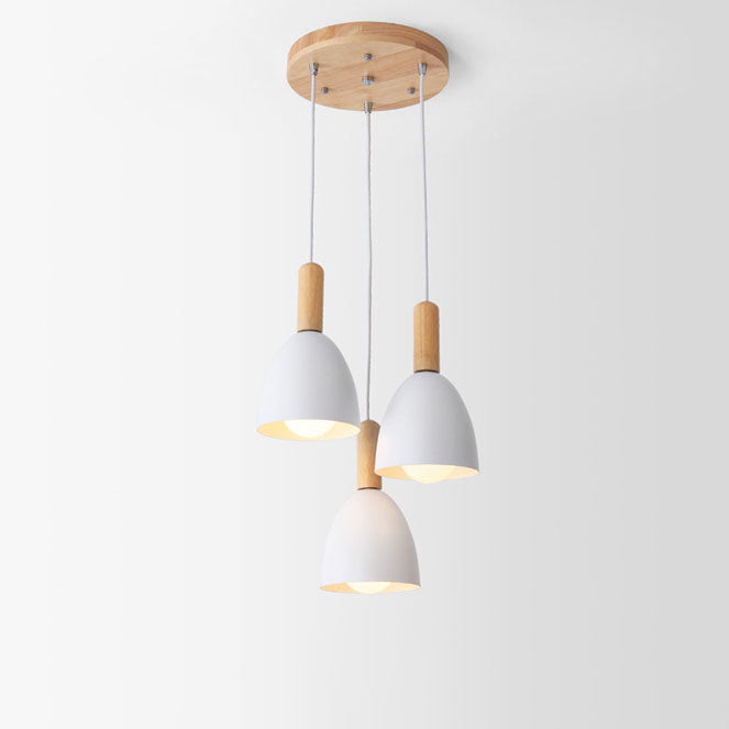 Nordic Minimalist Solid Color Macaron Chandelier for Modern Living Spaces