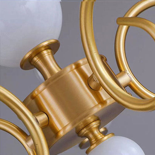 Elegant French Copper Frame 5-Light Candelabra Chandelier for Living Room