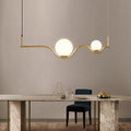 Scandinavian Minimalist 2/3-Light Wave Glass Pendant Chandelier for Island