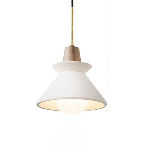White Cement Nordic Minimalist Tapered Pendant Light for Modern Spaces