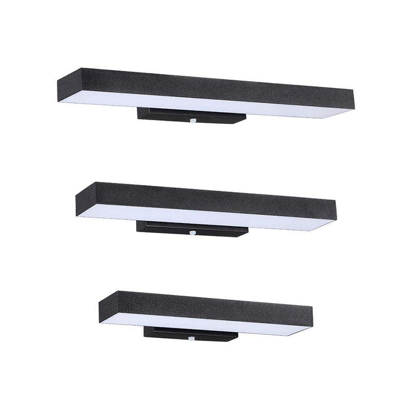 Minimalist Black Rectangular LED Outdoor Wall Sconce Lamp for Patios