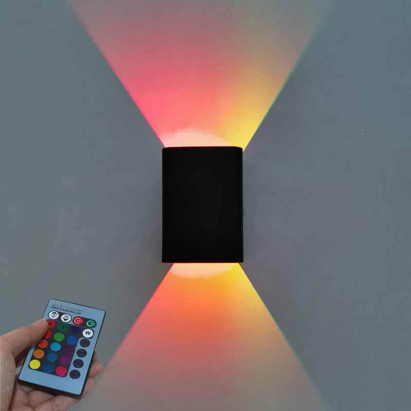 Contemporary Square Aluminum RGB LED Wall Sconce for Home Decor Lighting