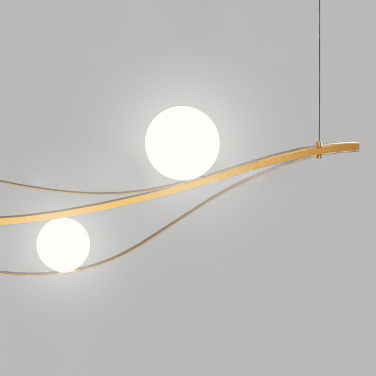 Nordic Style 4-Light Island Chandelier in Black Metal for Kitchen Diner