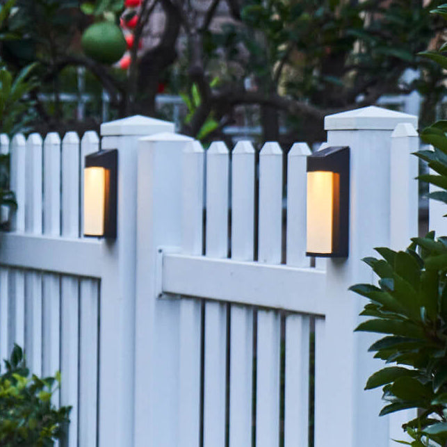 Modern Frosted Glass Solar LED Wall Sconce Light for Outdoor Spaces