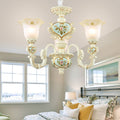 Art Deco Black Iron Glass Chandelier - 3/6/8/10 Light for Living Room