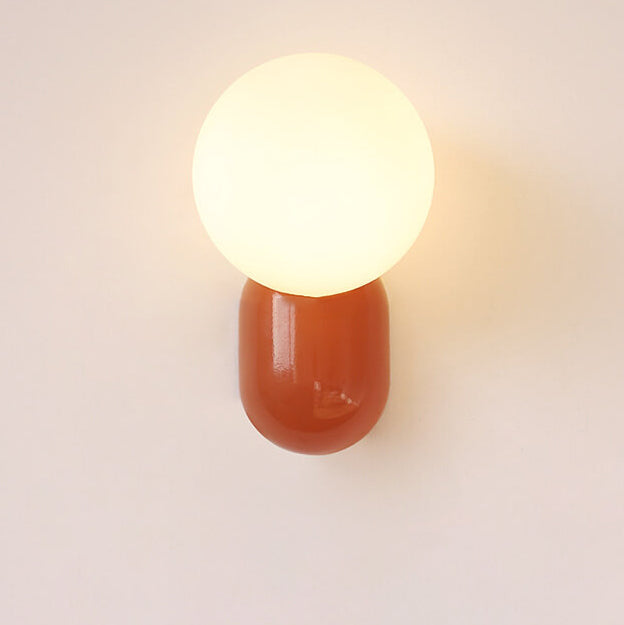 Chic Macaron Cream Resin 1-Light Wall Sconce Lamp for Modern Décor