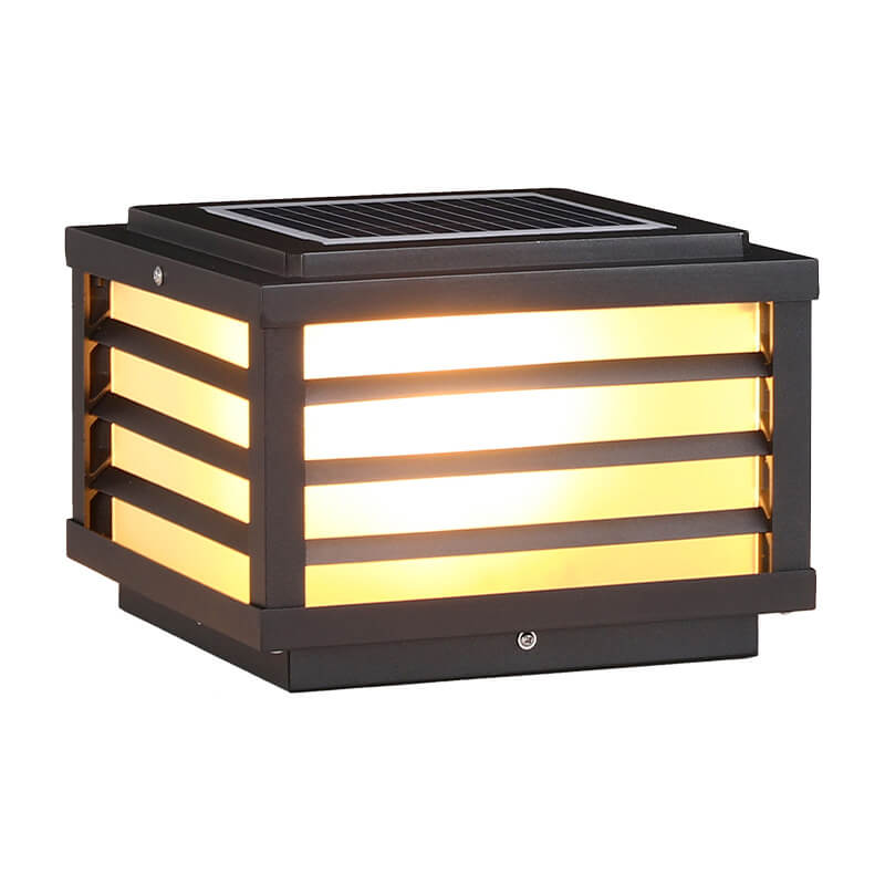 Sleek Black Solar-Powered Aluminum LED Post Light for Garden Landscape