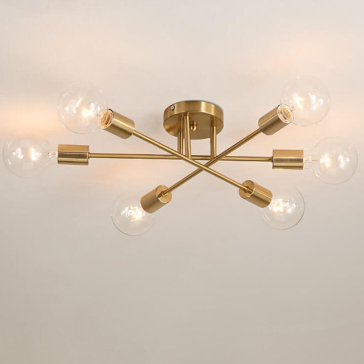 Elegant Gold Finish 6-Light Glass Shade Chandelier for Luxurious Spaces