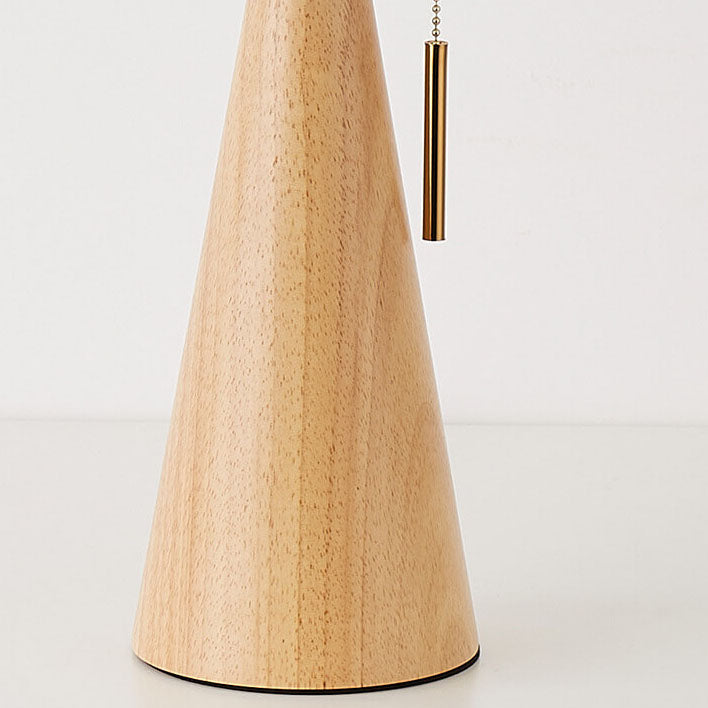 Vintage Japanese Minimalist Pleated Wood LED Table Lamp for Living Room
