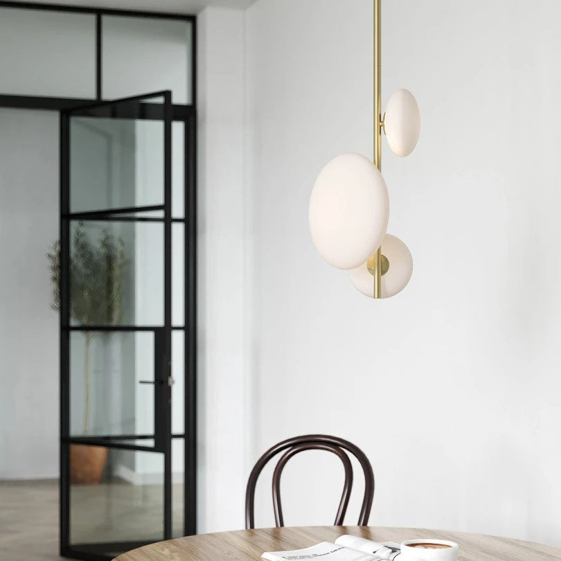 Elegant Brass and Glass Ball 3-Light Chandelier for Modern Living Rooms