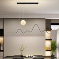 Sleek Silver Corrugated Aluminum LED Chandelier for Dining Room Lighting