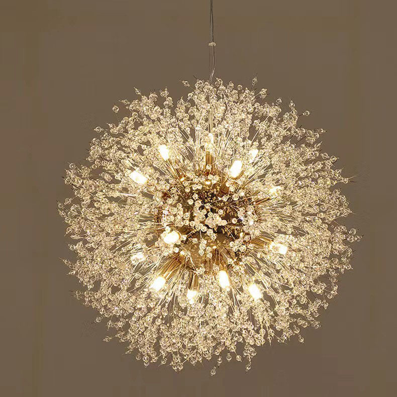 Scandinavian Style Dandelion Crystal Chandelier for Bedroom Lighting
