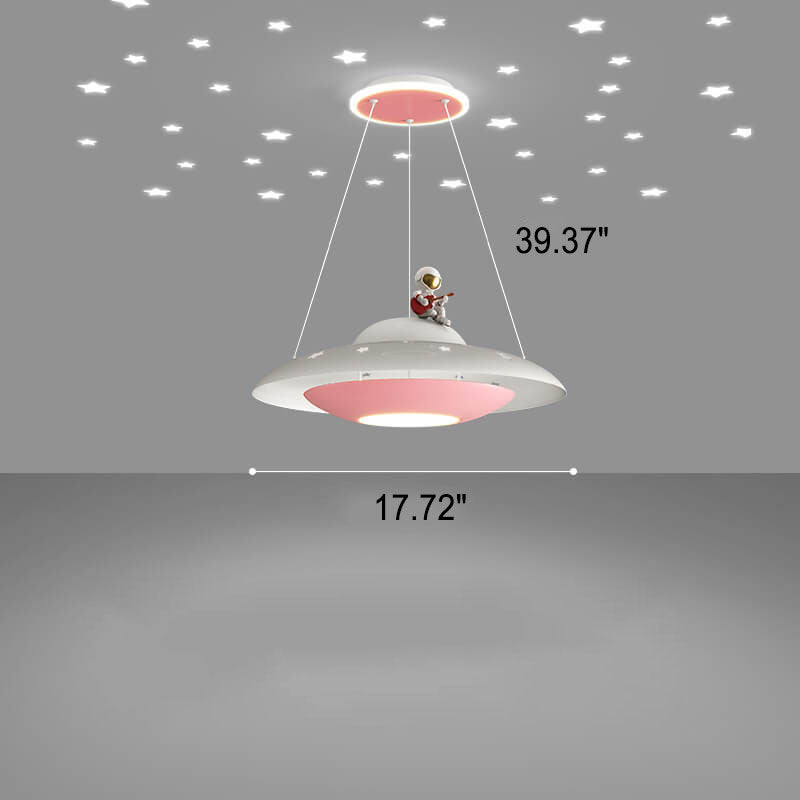 Colorful LED Flying Saucer Chandelier Light for Kids' Room Decor