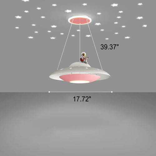 Colorful LED Flying Saucer Chandelier Light for Kids' Room Decor