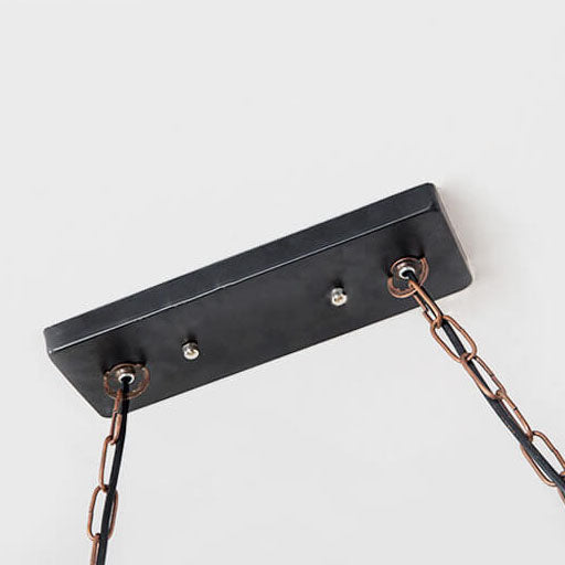 Rustic Industrial 2-Light Wooden and Metal Chandelier for Kitchen Island