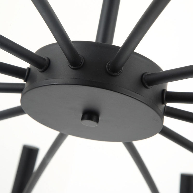 Modern Round Radioactive Iron Aluminum Chandelier for Living Room Lighting