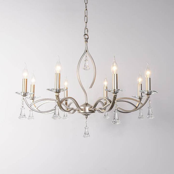 Elegant Gold Iron Frame Crystal Chandelier for Modern Living Spaces