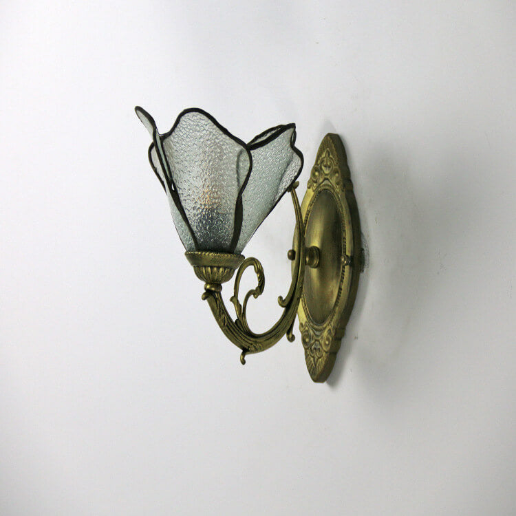 Antique Tiffany Style Stained Glass 1-Light Wall Sconce for Living Room