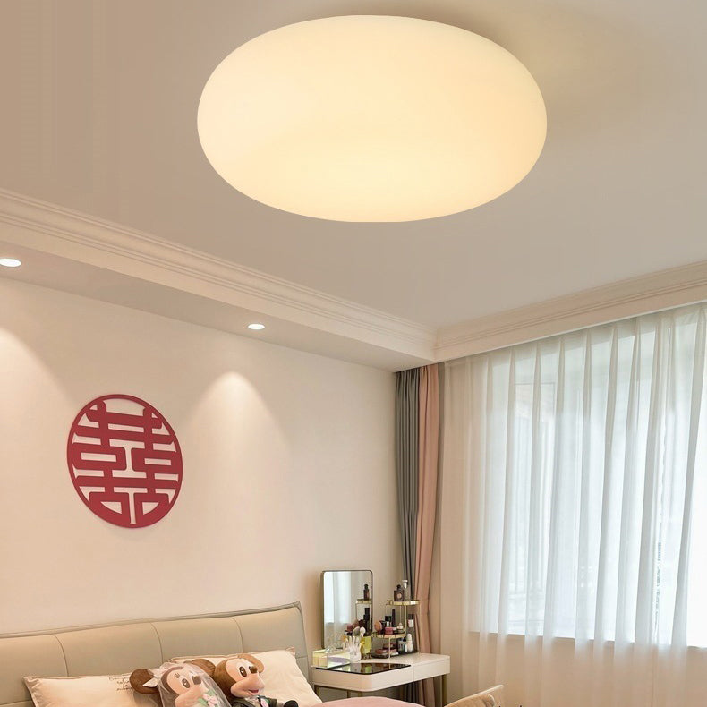 Modern Black Oval Iron LED Flush Mount Ceiling Light for Bedroom