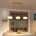 Modern Minimalist Persimmon Glass 3-Light Iron Chandelier for Dining Room
