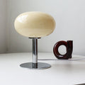Modern Nordic Round Iron and Glass Table Lamp for Bedroom Decor
