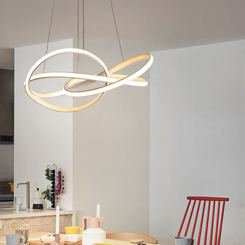 Modern White Aluminum Acrylic LED Chandelier for Living Room Decor