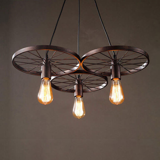 Vintage Industrial Wrought Iron 1/3/6-Light Chandelier for Loft Spaces
