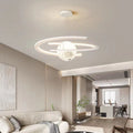 Nordic Minimalist White Wrought Iron Planet LED Chandelier for Kids' Room