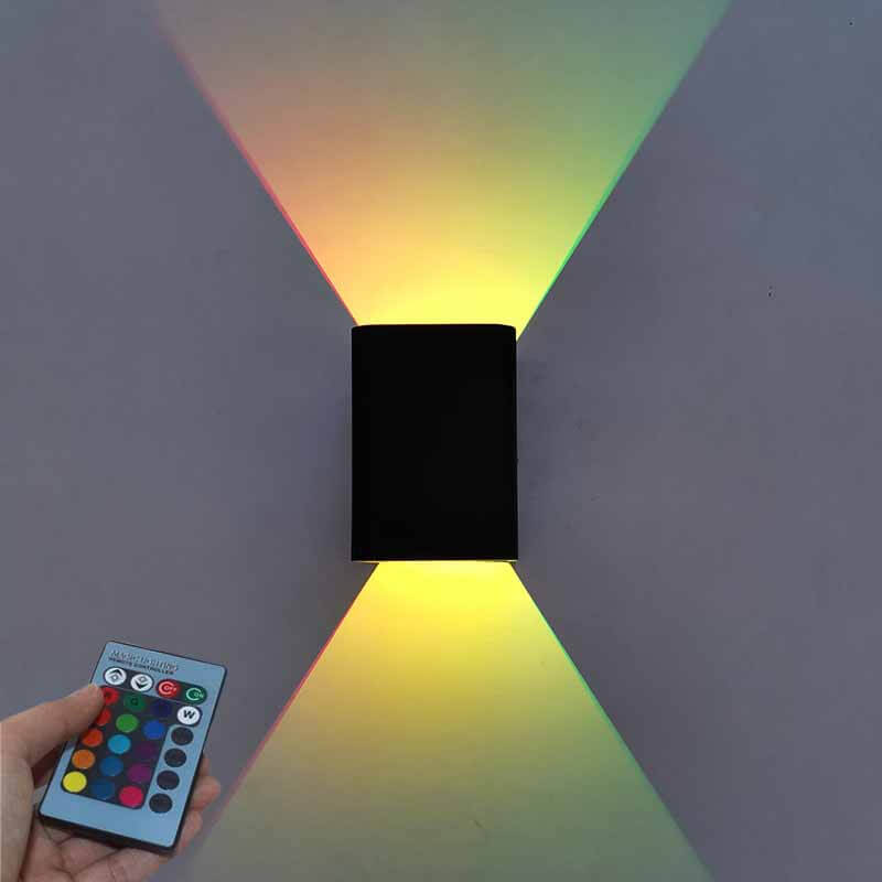Contemporary Square Aluminum RGB LED Wall Sconce for Home Decor Lighting