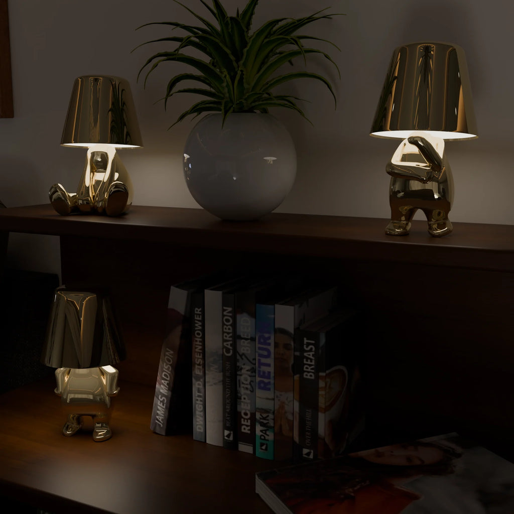 Elegant Gold Table Lamp Set – Modern Decor for Living Room & Office