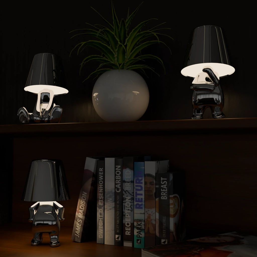 Contemporary Silver Metal Table Lamps for Living Room Bedroom Decor