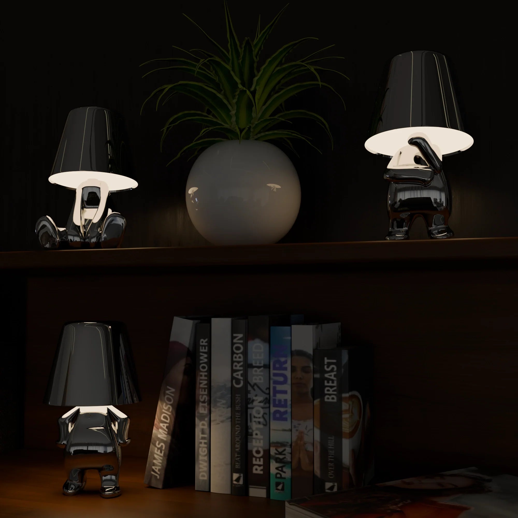 Contemporary Silver Metal Table Lamps for Living Room Bedroom Decor