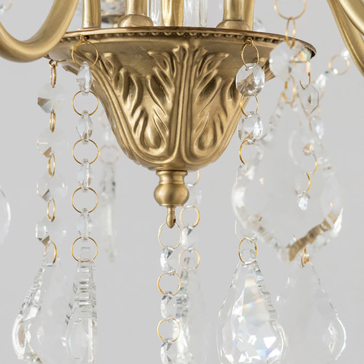 Elegant Brass and Crystal 5/6/8-Light French Candelabra Chandelier for Living Room