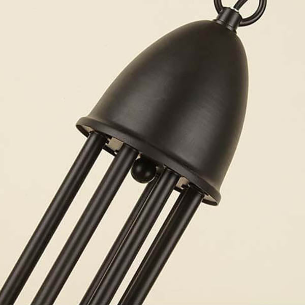 Elegant Black Wrought Iron Curved 6/8-Light Chandelier for Dining Room