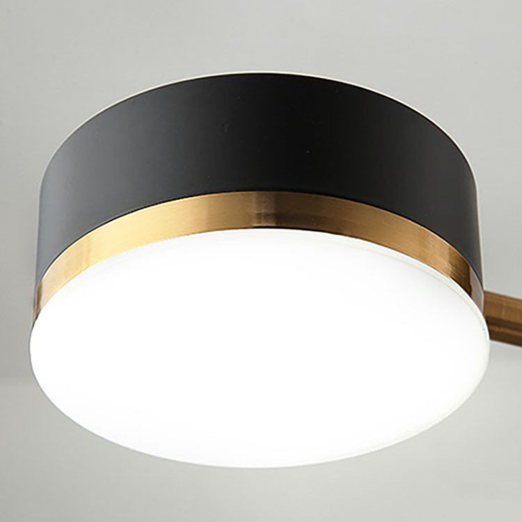 Stylish Black Iron Acrylic Cylinder Chandelier for Modern Living Rooms