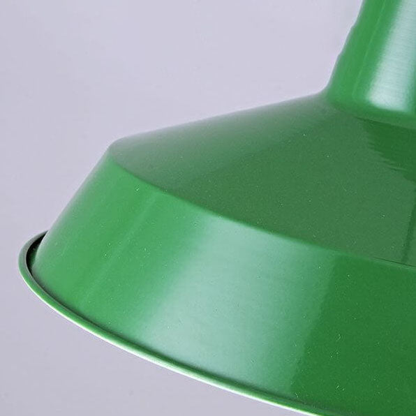 Vintage Green Iron Cone Pendant Light for Industrial-Style Entryway