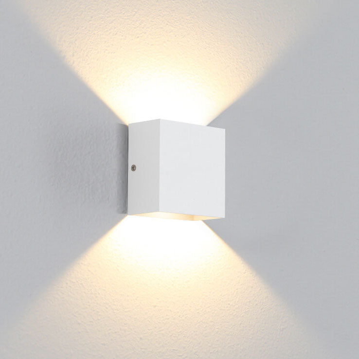 Sleek White Aluminum Square LED Wall Sconce for Contemporary Spaces