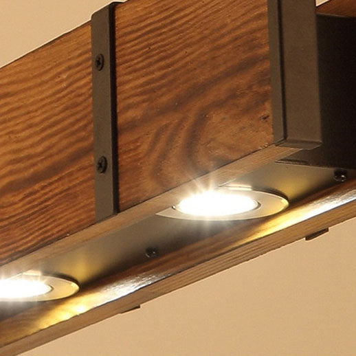 Rustic Vintage Wooden LED Island Chandelier for Dining Room Lighting