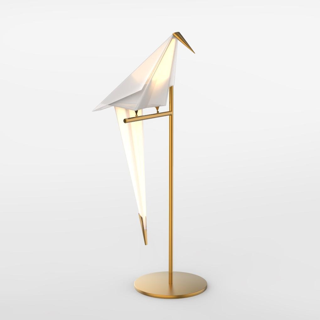 Modern White Origami Bird LED Accent Table Lamp for Living Room Decor