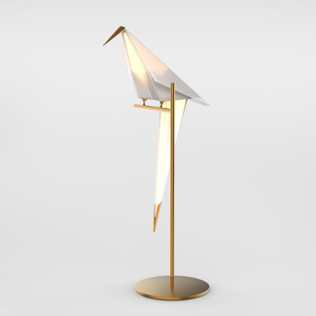 Modern White Origami Bird LED Accent Table Lamp for Living Room Decor
