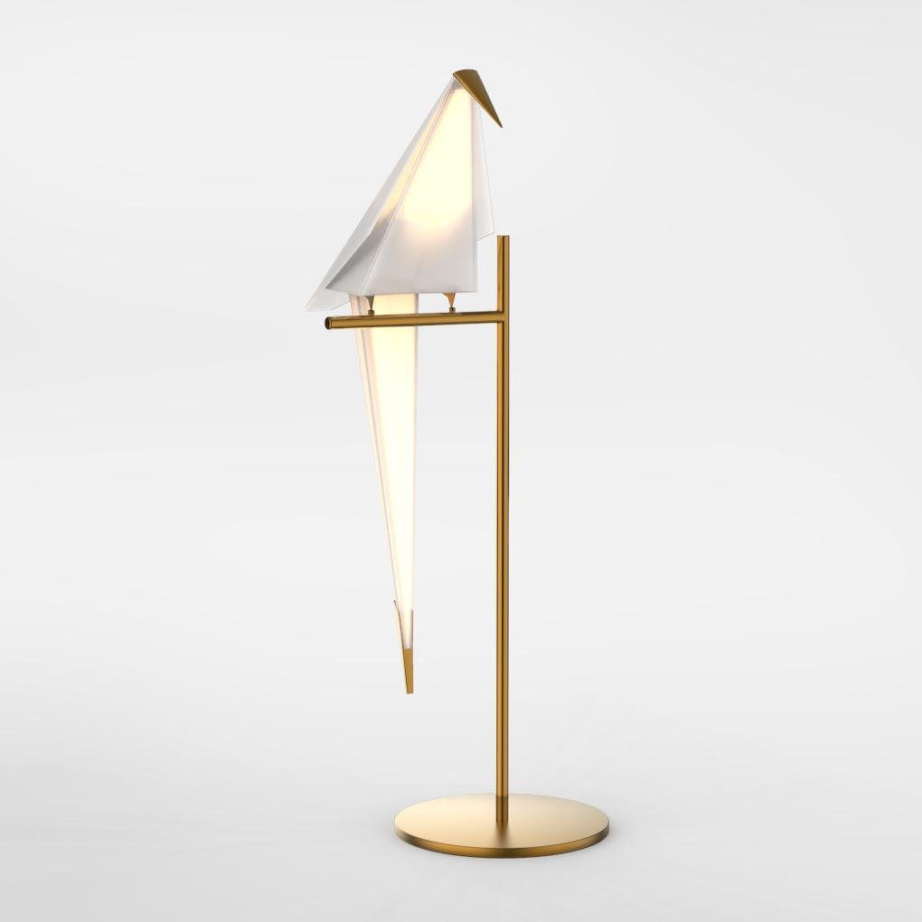 Modern White Origami Bird LED Accent Table Lamp for Living Room Decor