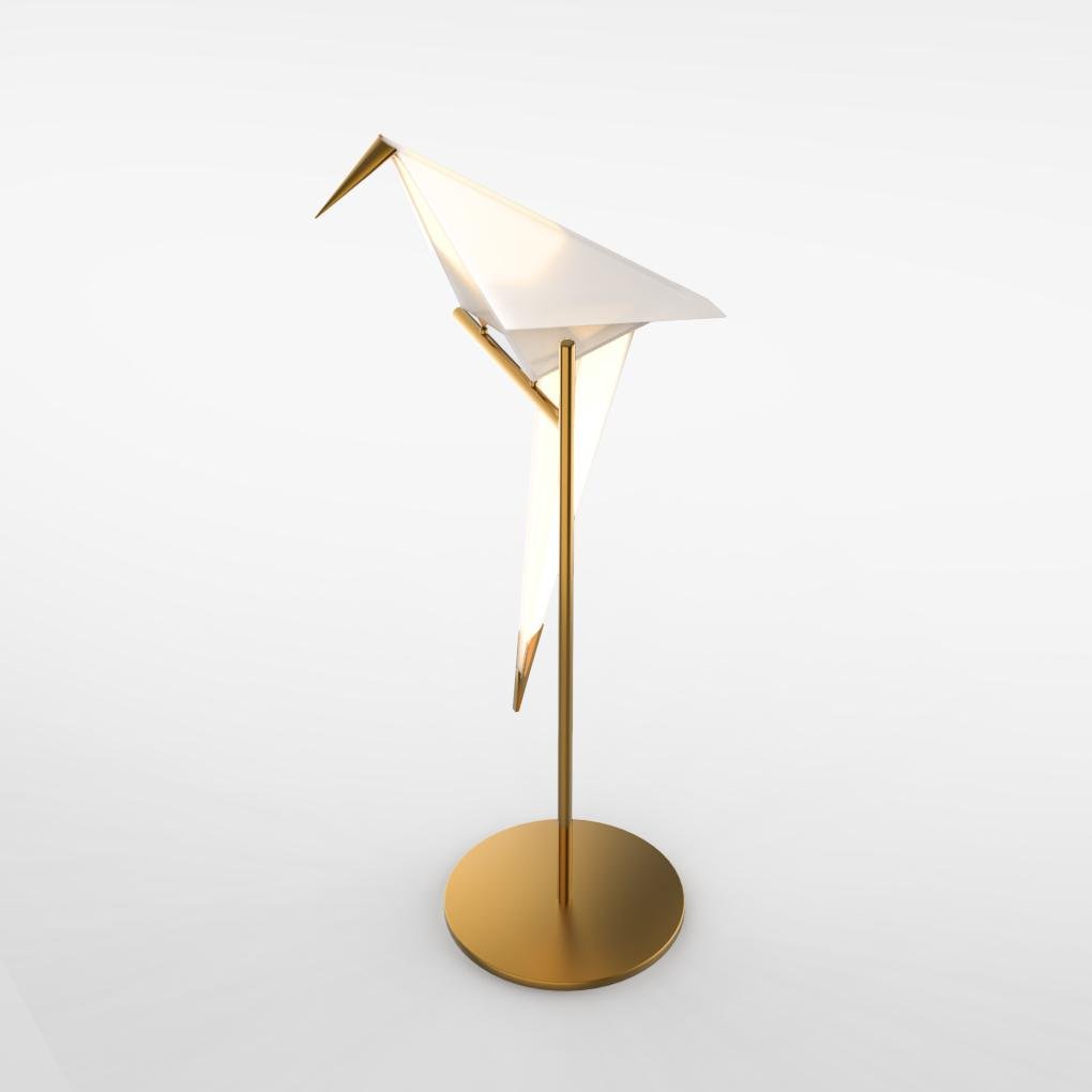 Modern White Origami Bird LED Accent Table Lamp for Living Room Decor