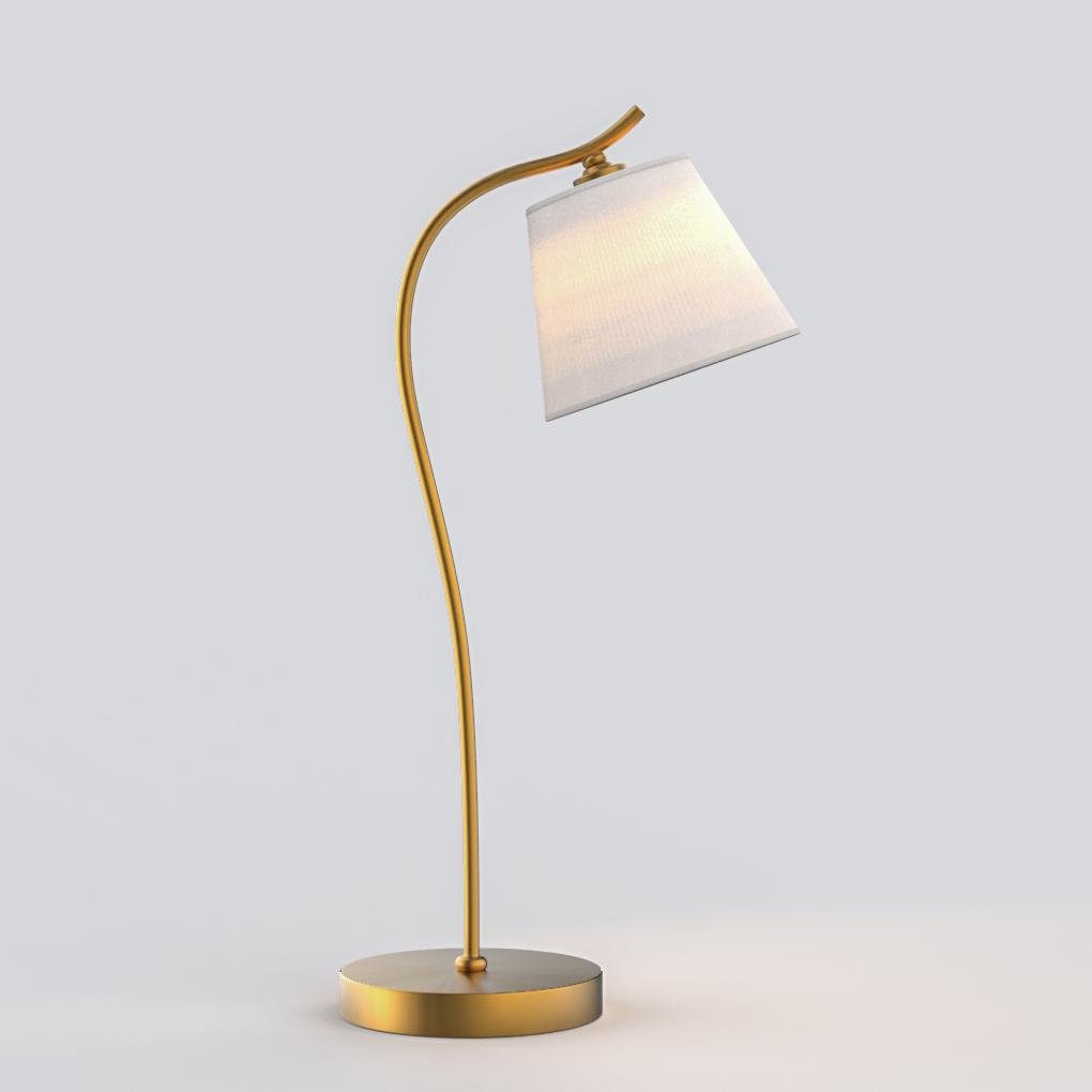 Stylish Black Metal Gooseneck Desk Lamp with Fabric Cone Shade for Home Office