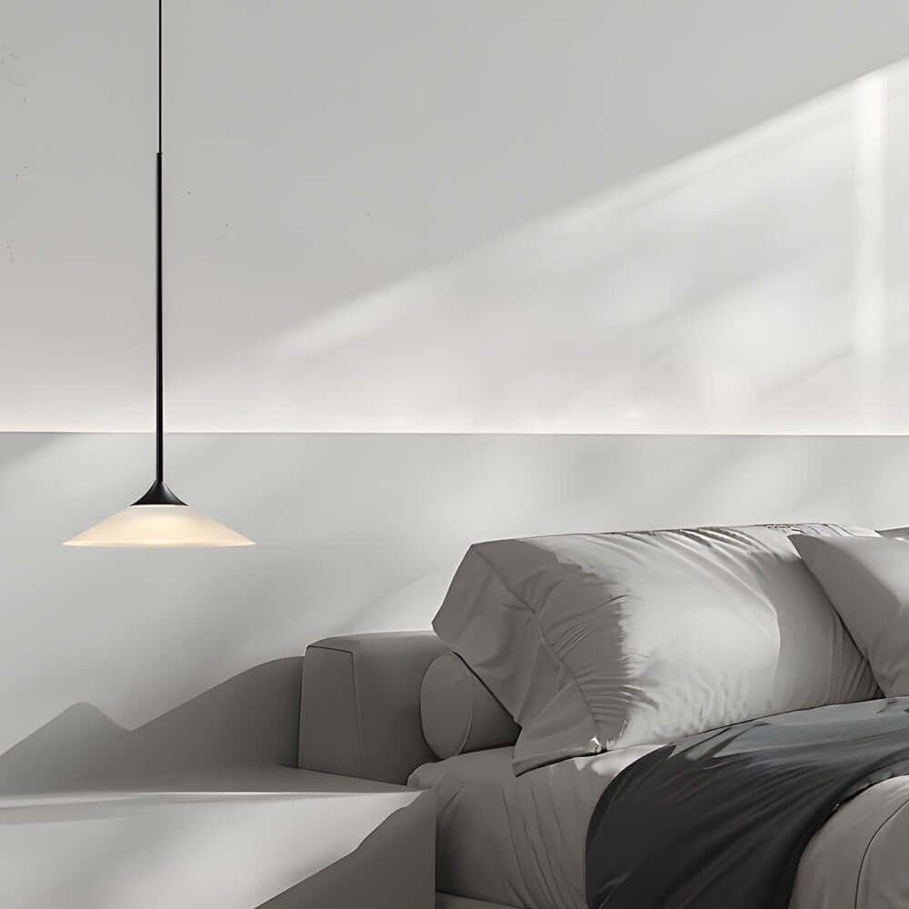 Modern White Acrylic Mini Cone LED Pendant Light for Kitchen Island