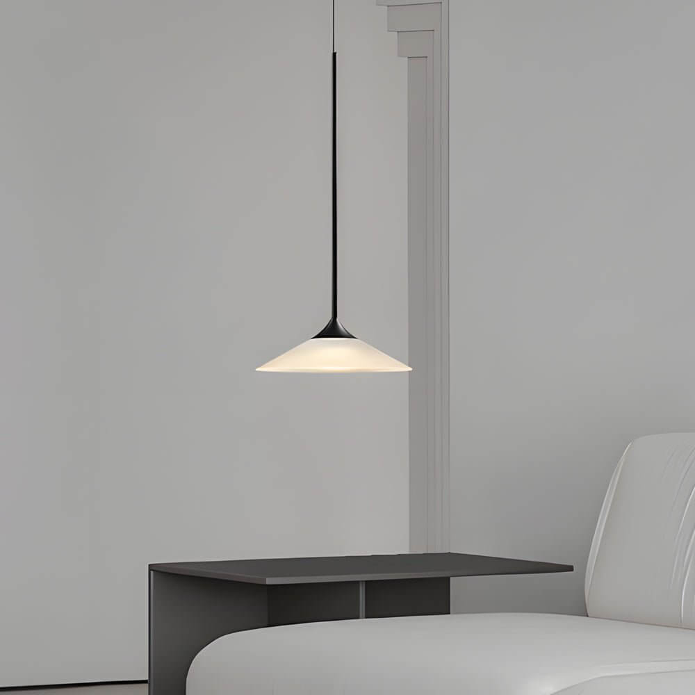 Modern White Acrylic Mini Cone LED Pendant Light for Kitchen Island