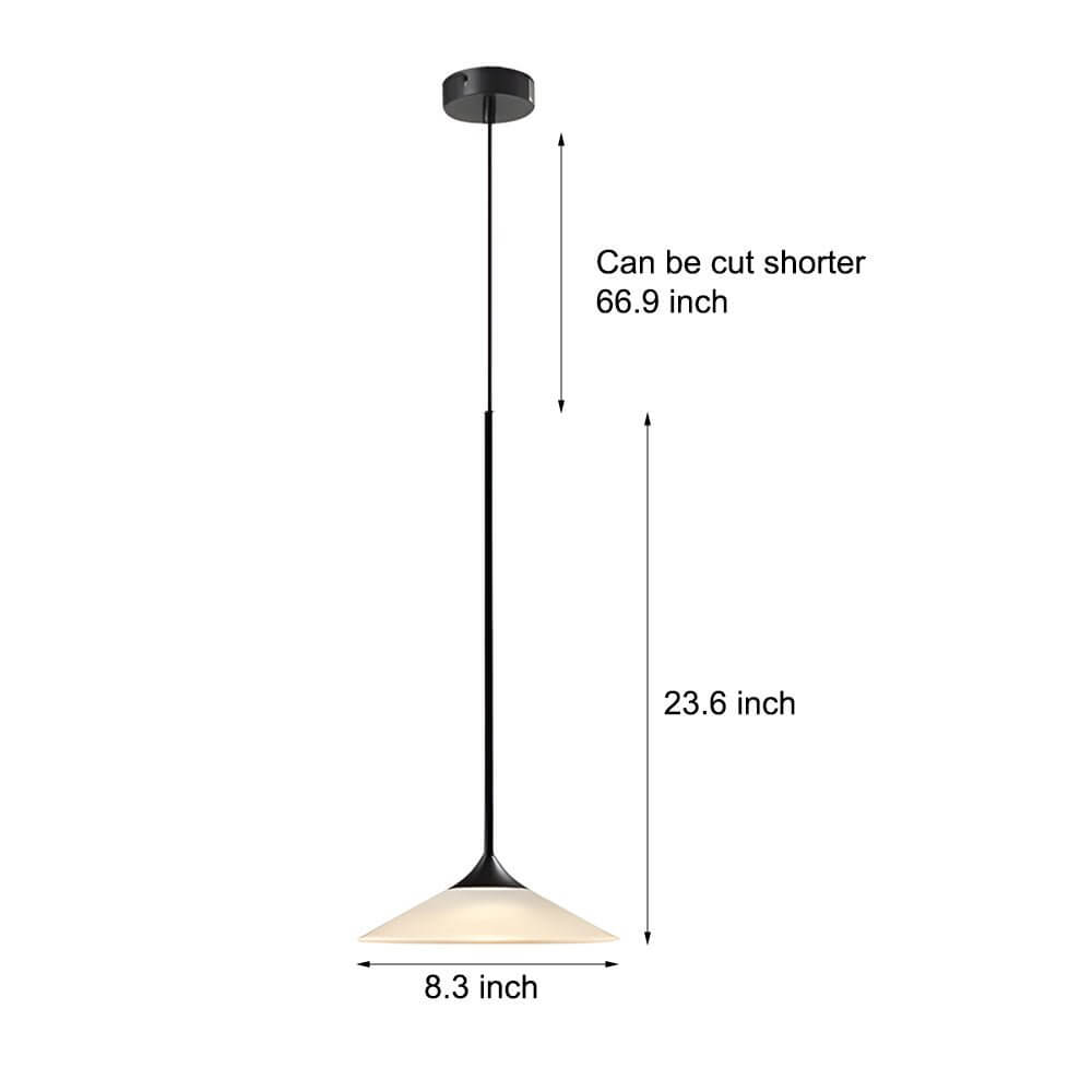 Modern White Acrylic Mini Cone LED Pendant Light for Kitchen Island