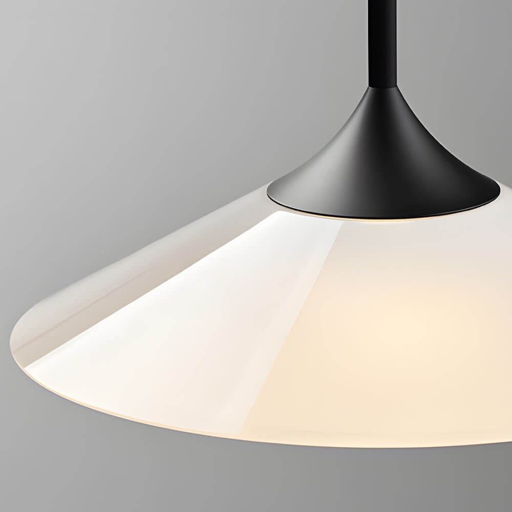Modern White Acrylic Mini Cone LED Pendant Light for Kitchen Island