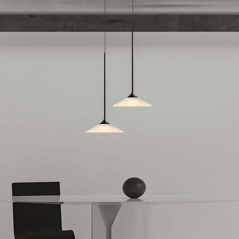 Modern White Acrylic Mini Cone LED Pendant Light for Kitchen Island